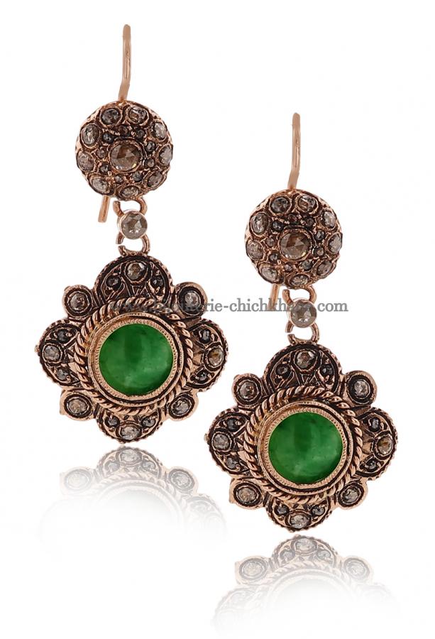 Bijoux en ligne Boucles D'oreilles Diamants Rose ''Chichkhane'' 44218