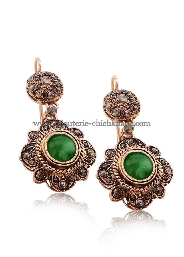 Bijoux en ligne Boucles D'oreilles Diamants Rose ''Chichkhane'' 44218