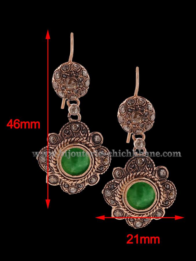 Bijoux en ligne Boucles D'oreilles Diamants Rose ''Chichkhane'' 44218