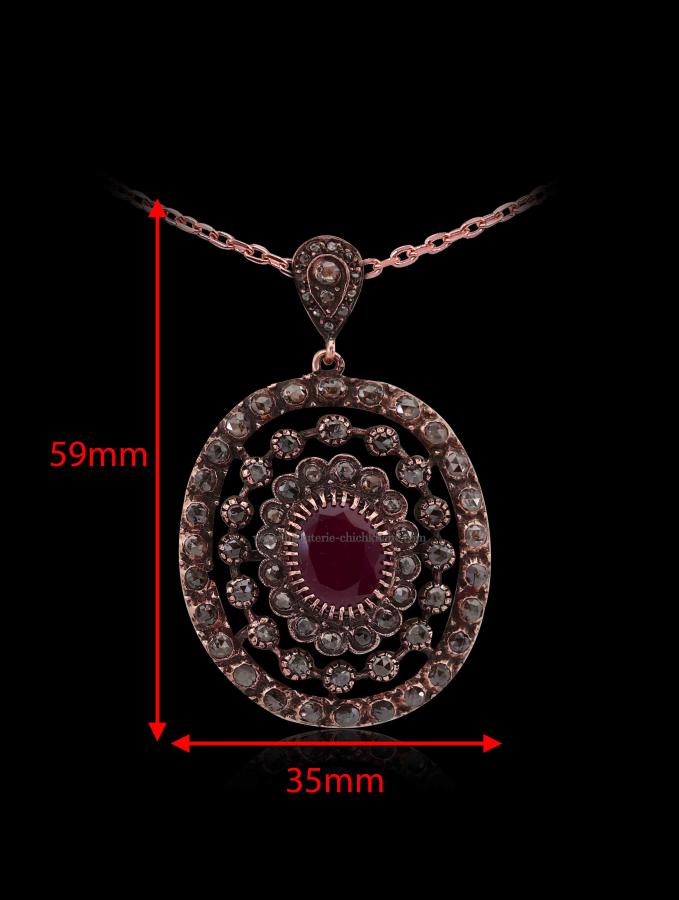 Bijoux en ligne Pendentif Diamants Rose ''Chichkhane'' 48373