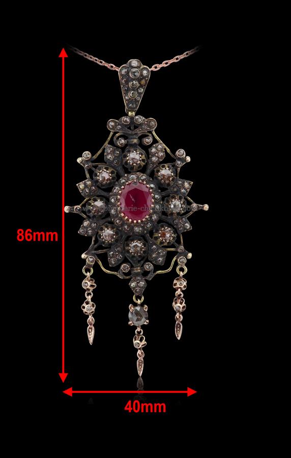 Bijoux en ligne Pendentif Diamants Rose ''Chichkhane'' 48755