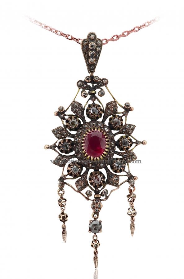 Bijoux en ligne Pendentif Diamants Rose ''Chichkhane'' 48756