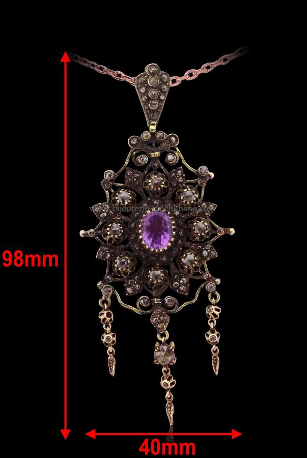 Bijoux en ligne Pendentif Diamants Rose ''Chichkhane'' 48757