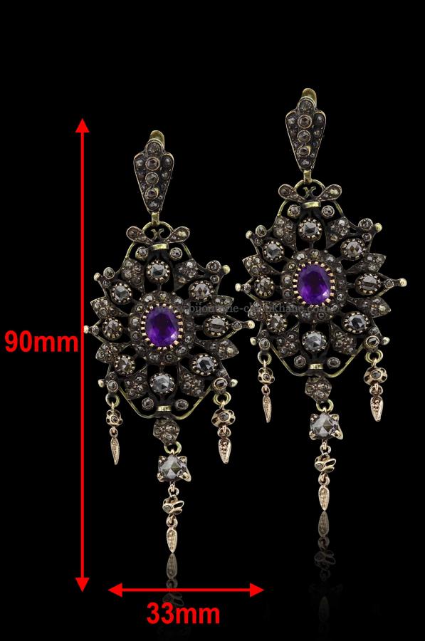 Bijoux en ligne Boucles D'oreilles Diamants Rose ''Chichkhane'' 48758