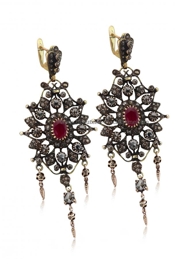 Bijoux en ligne Boucles D'oreilles Diamants Rose ''Chichkhane'' 48759