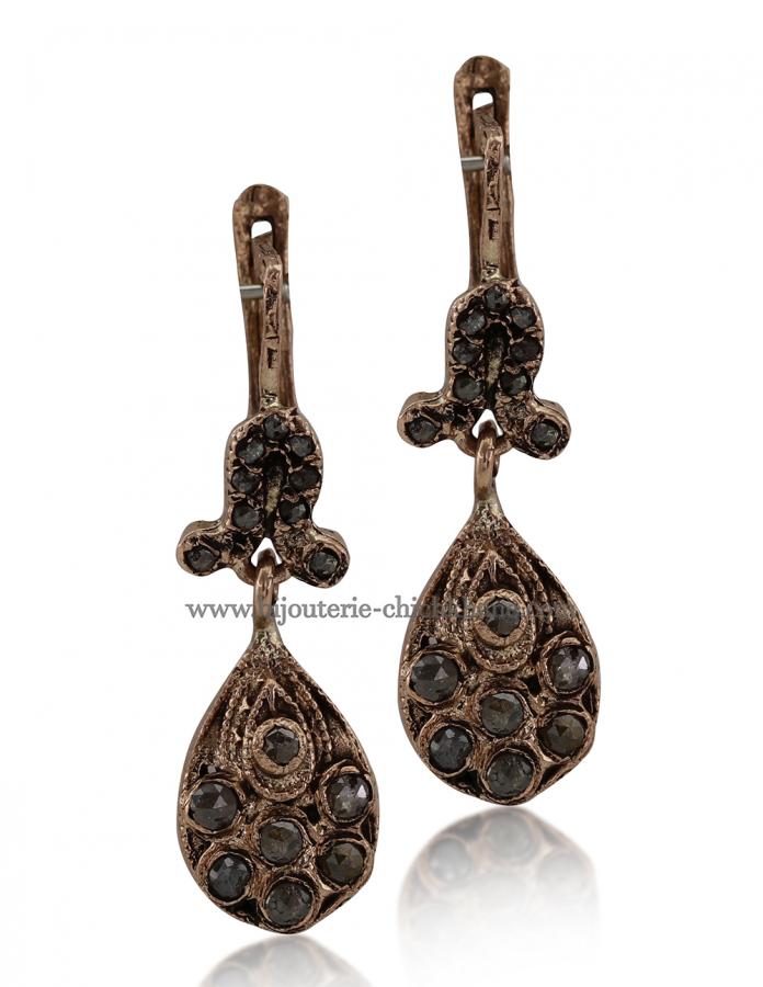 Bijoux en ligne Boucles D'oreilles Diamants Rose ''Chichkhane'' 51400