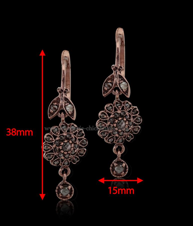 Bijoux en ligne Boucles D'oreilles Diamants Rose ''Chichkhane'' 51715