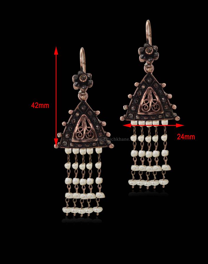 Bijoux en ligne Boucles D'oreilles Diamants Rose ''Chichkhane'' 52520