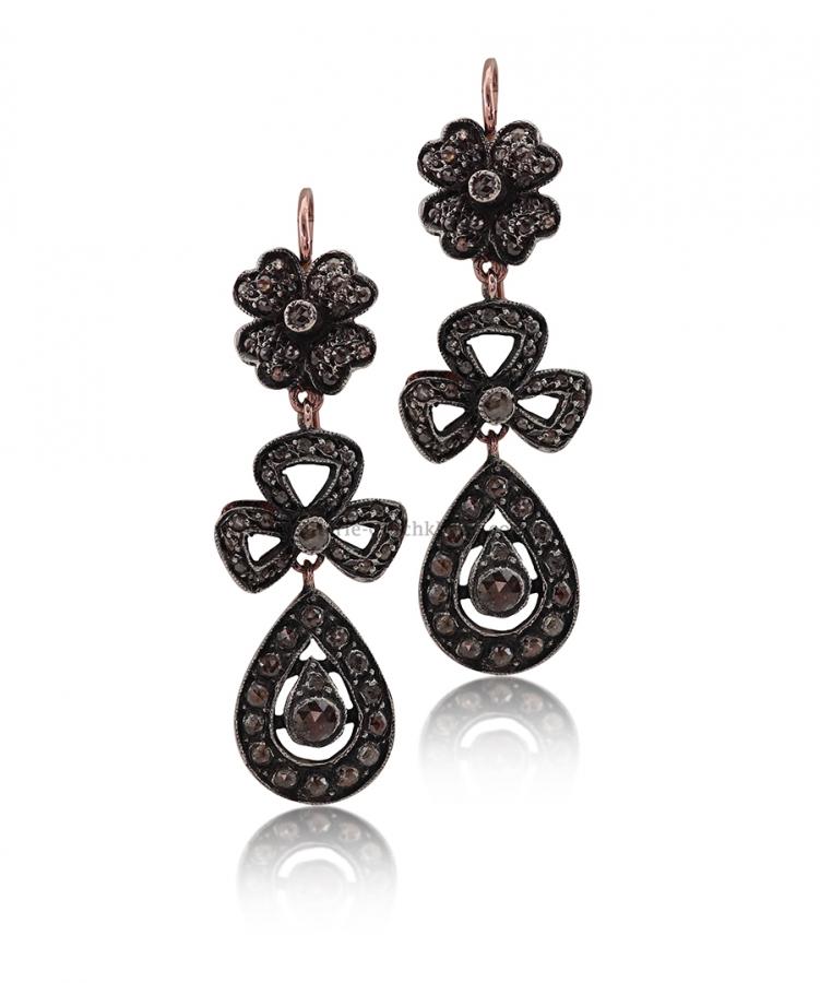 Bijoux en ligne Boucles D'oreilles Diamants Rose ''Chichkhane'' 53215