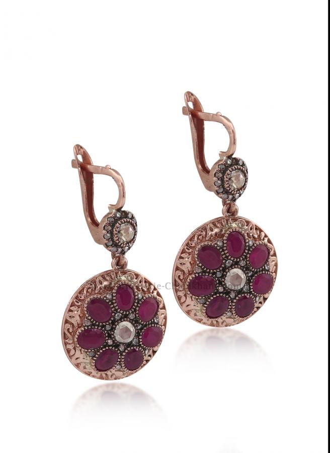 Bijoux en ligne Boucles D'oreilles Diamants Rose ''Chichkhane'' 54934