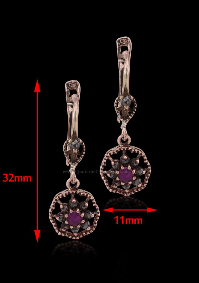 Bijoux en ligne Boucles D'oreilles Diamants Rose ''Chichkhane'' 55289