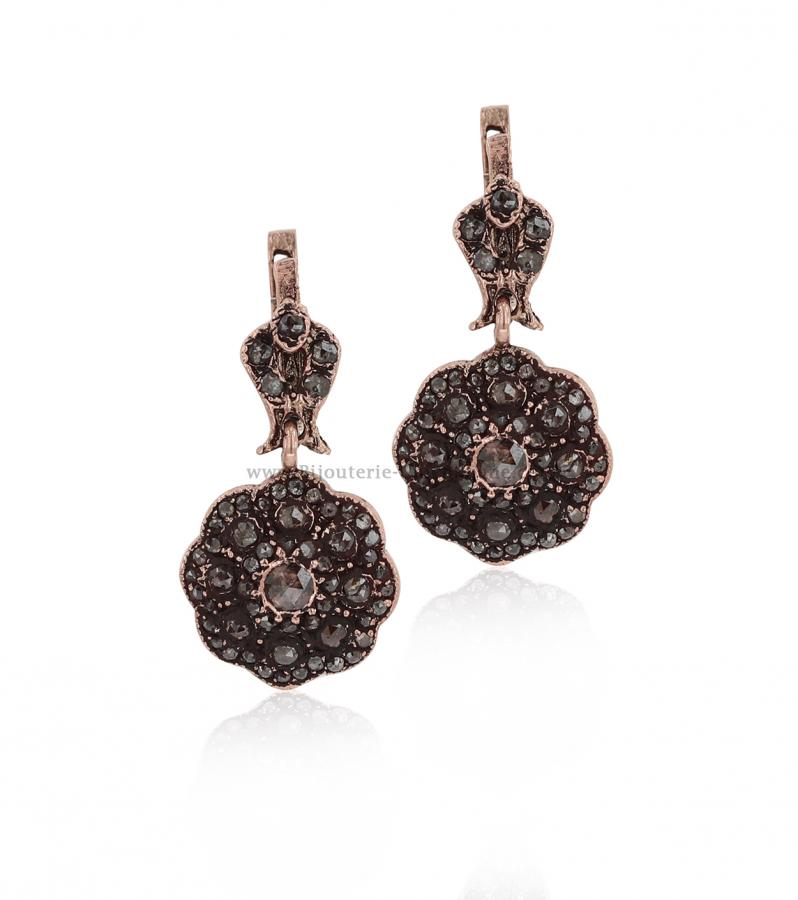 Bijoux en ligne Boucles D'oreilles Diamants Rose ''Chichkhane'' 55890