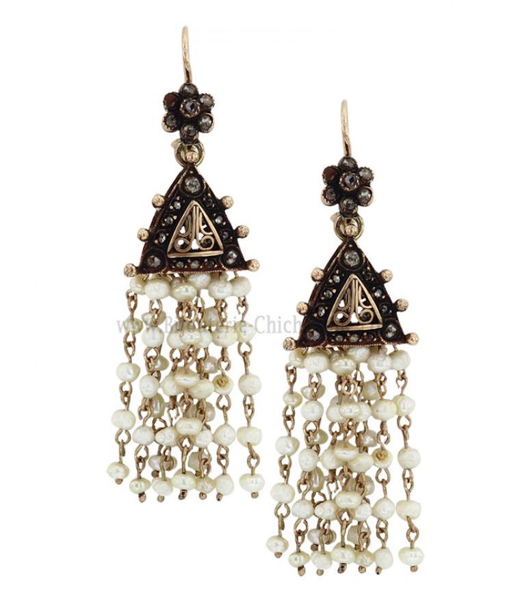 Bijoux en ligne Boucles D'oreilles Diamants Rose ''Chichkhane'' 56740