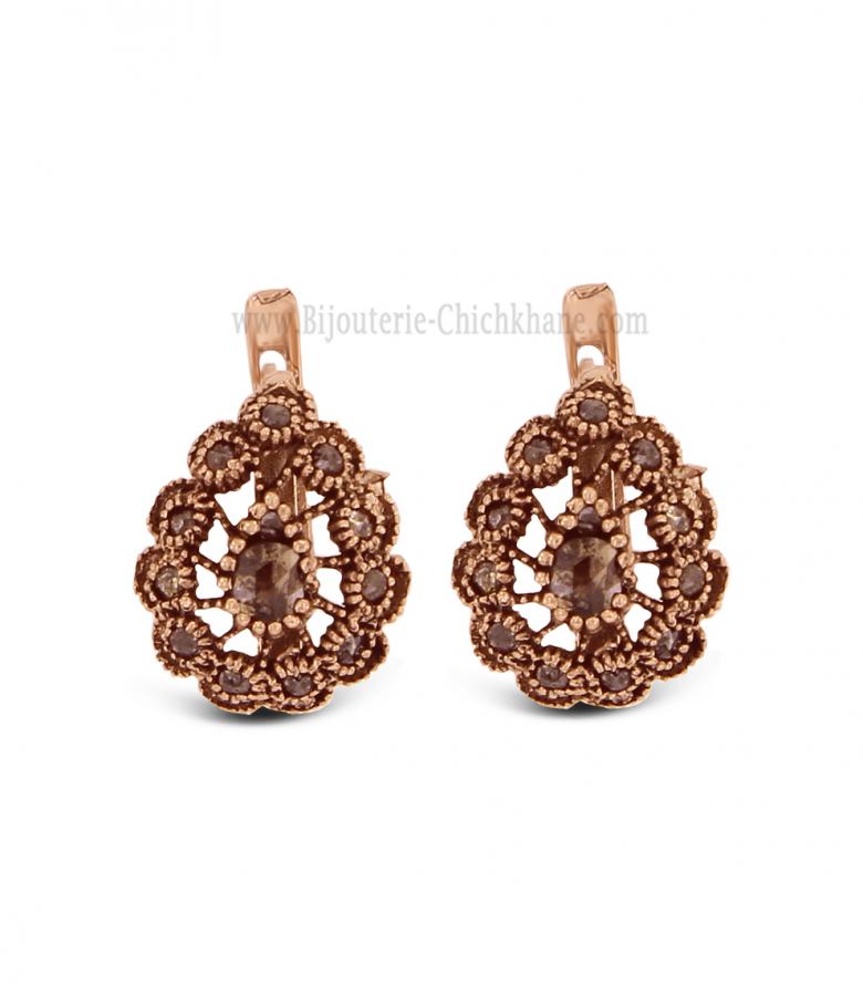 Bijoux en ligne Boucles D'oreilles Diamants Rose ''Chichkhane'' 58244