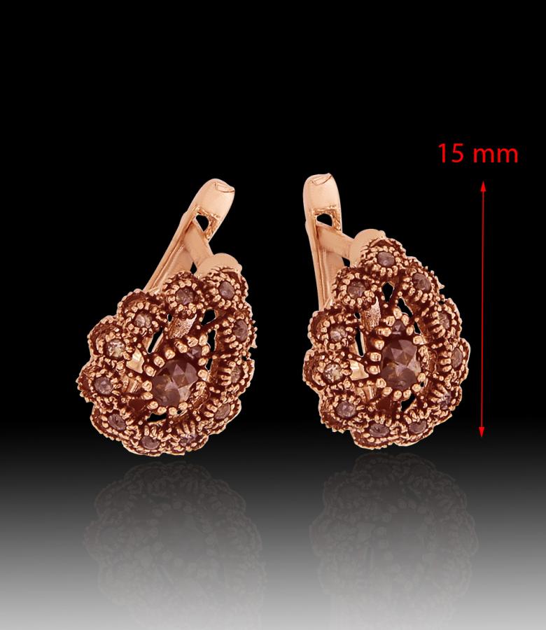 Bijoux en ligne Boucles D'oreilles Diamants Rose ''Chichkhane'' 58244