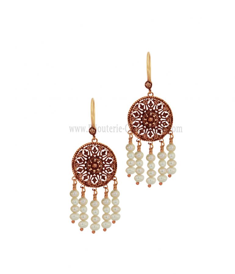 Bijoux en ligne Boucles D'oreilles Diamants Rose ''Chichkhane'' 59782