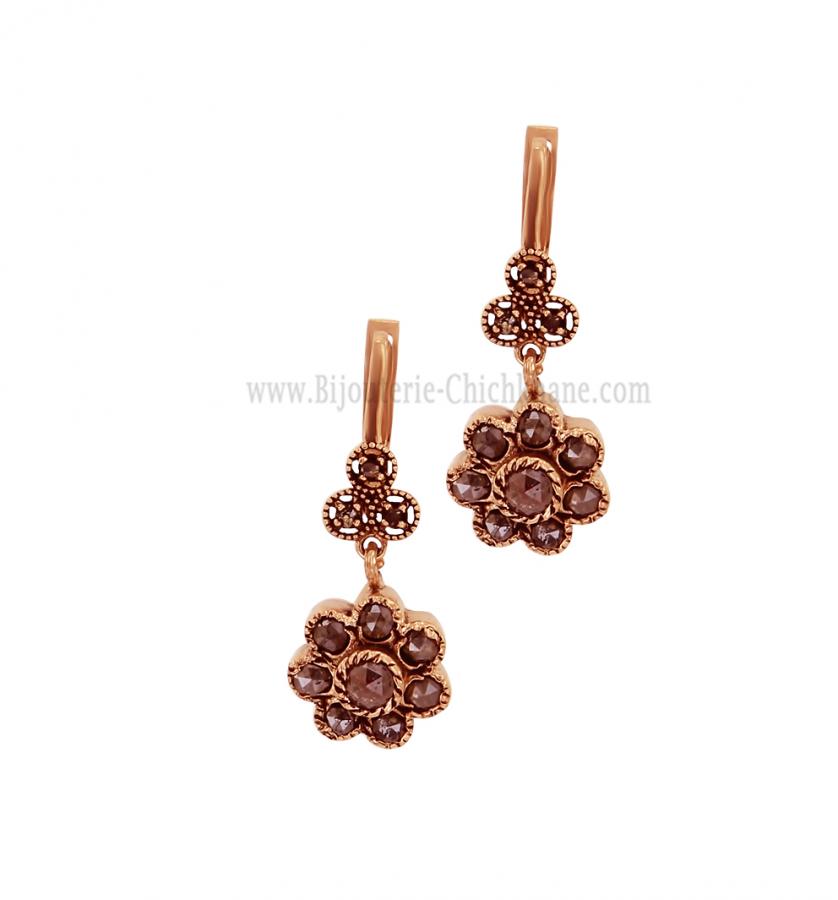 Bijoux en ligne Boucles D'oreilles Diamants Rose ''Chichkhane'' 59953