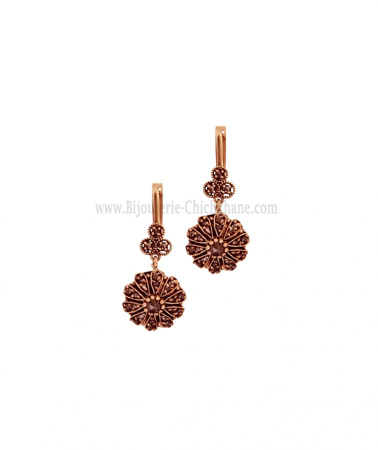 Bijoux en ligne Boucles D'oreilles Diamants Rose ''Chichkhane'' 59957