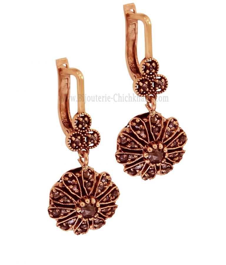 Bijoux en ligne Boucles D'oreilles Diamants Rose ''Chichkhane'' 59957