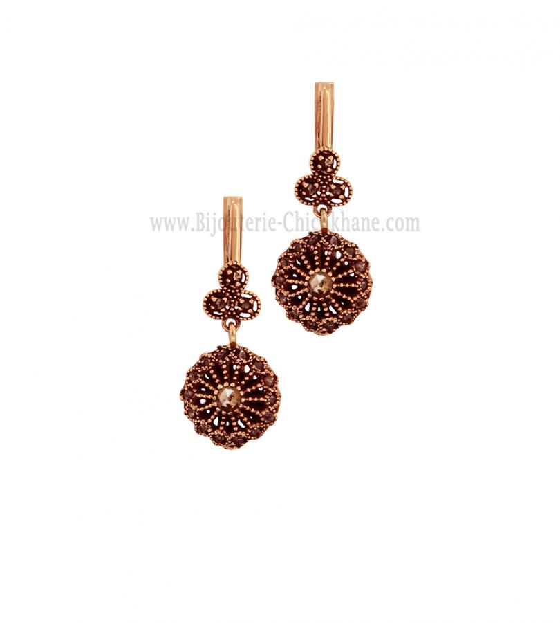 Bijoux en ligne Boucles D'oreilles Diamants Rose ''Chichkhane'' 59974