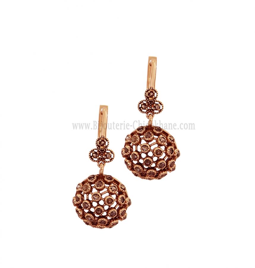 Bijoux en ligne Boucles D'oreilles Diamants Rose ''Chichkhane'' 59978