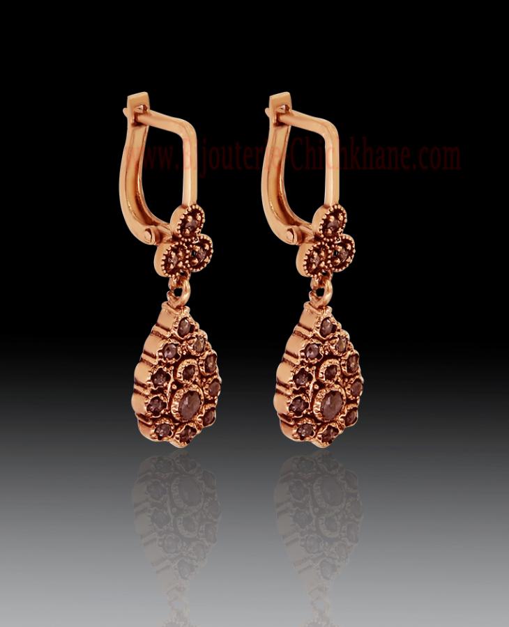 Bijoux en ligne Boucles D'oreilles Diamants Rose ''Chichkhane'' 59994