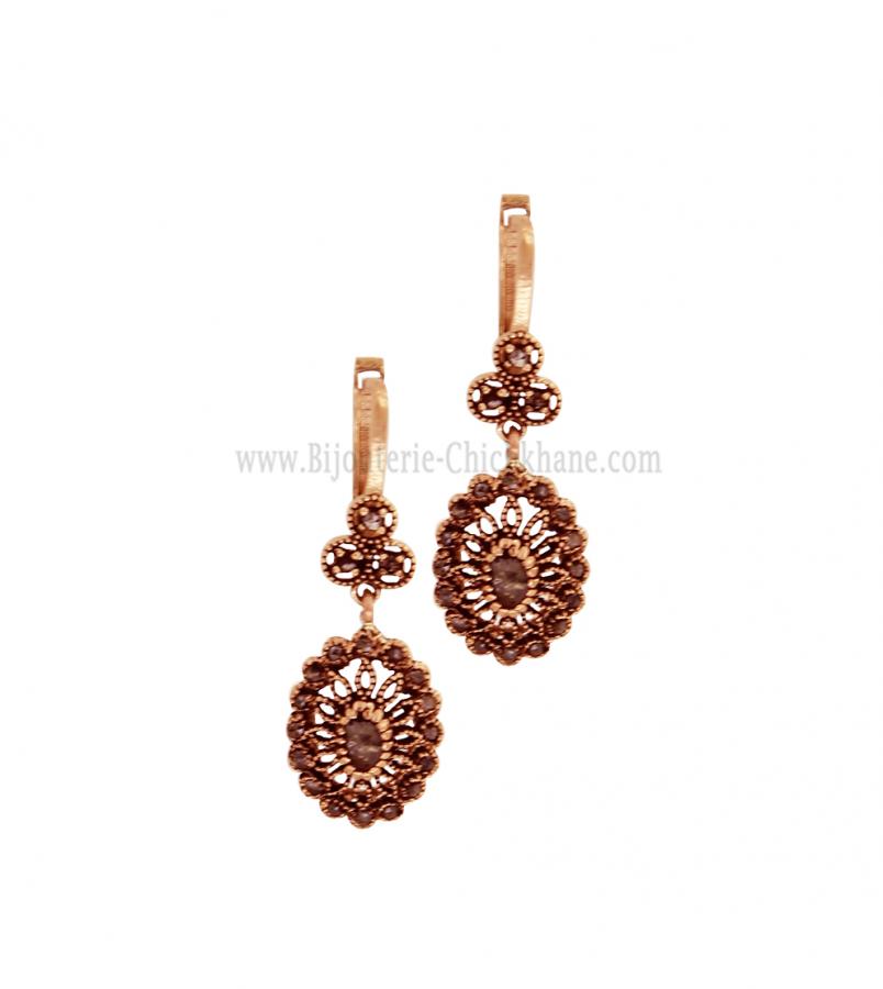 Bijoux en ligne Boucles D'oreilles Diamants Rose ''Chichkhane'' 59998
