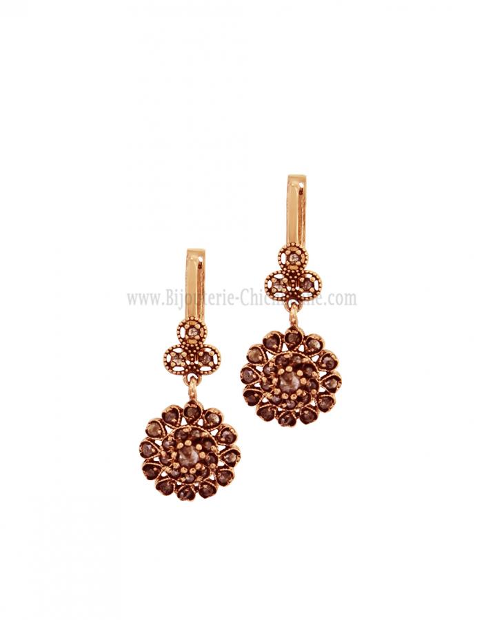 Bijoux en ligne Boucles D'oreilles Diamants Rose ''Chichkhane'' 60026