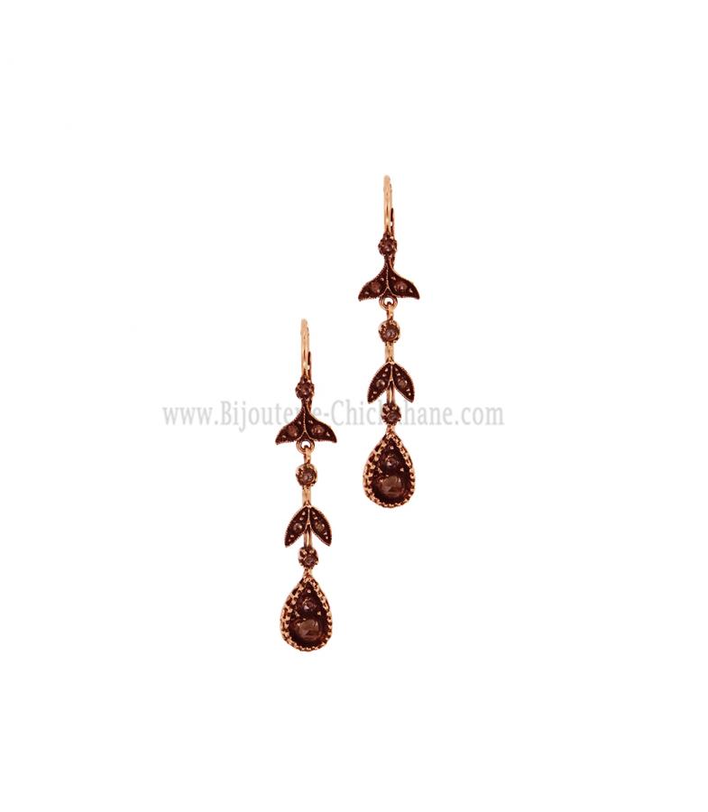 Bijoux en ligne Boucles D'oreilles Diamants Rose ''Chichkhane'' 60045