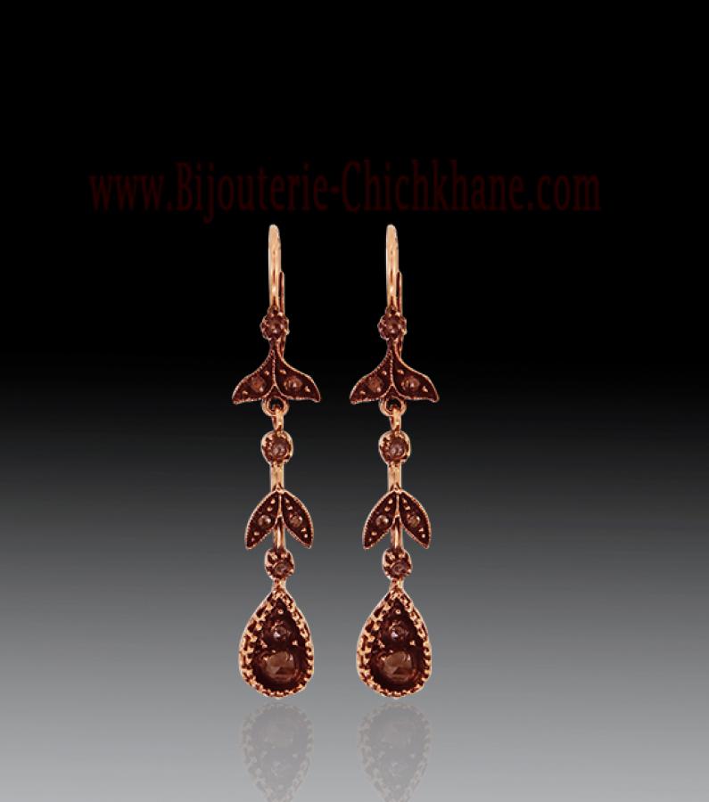 Bijoux en ligne Boucles D'oreilles Diamants Rose ''Chichkhane'' 60045