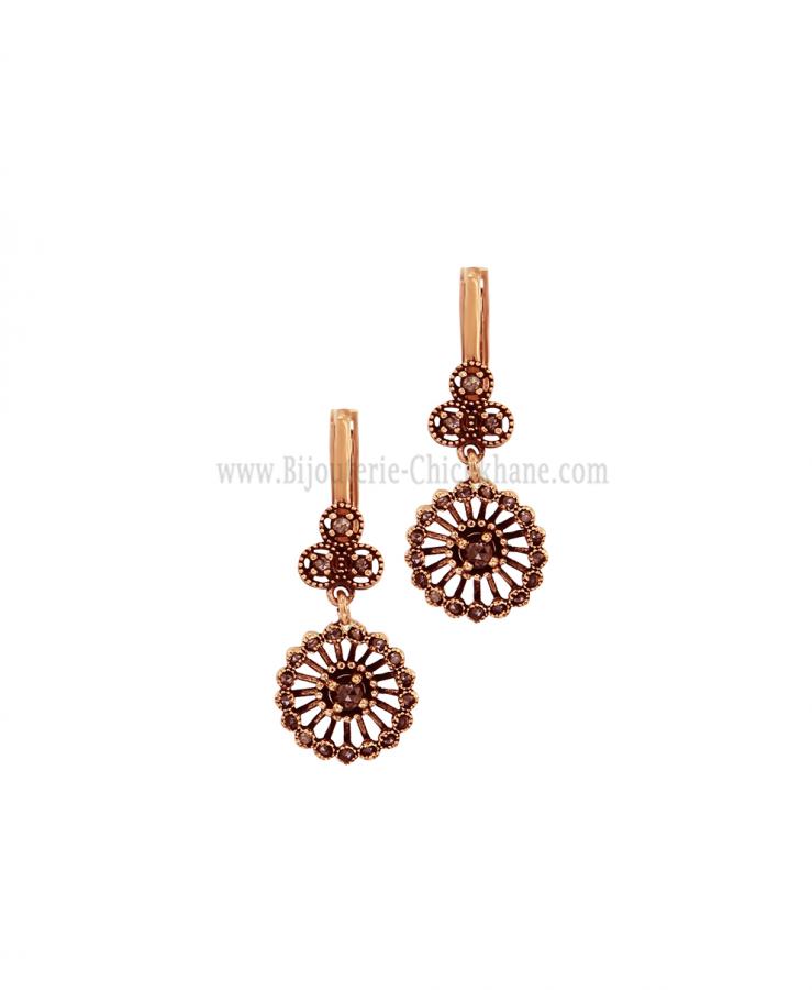 Bijoux en ligne Boucles D'oreilles Diamants Rose ''Chichkhane'' 60051