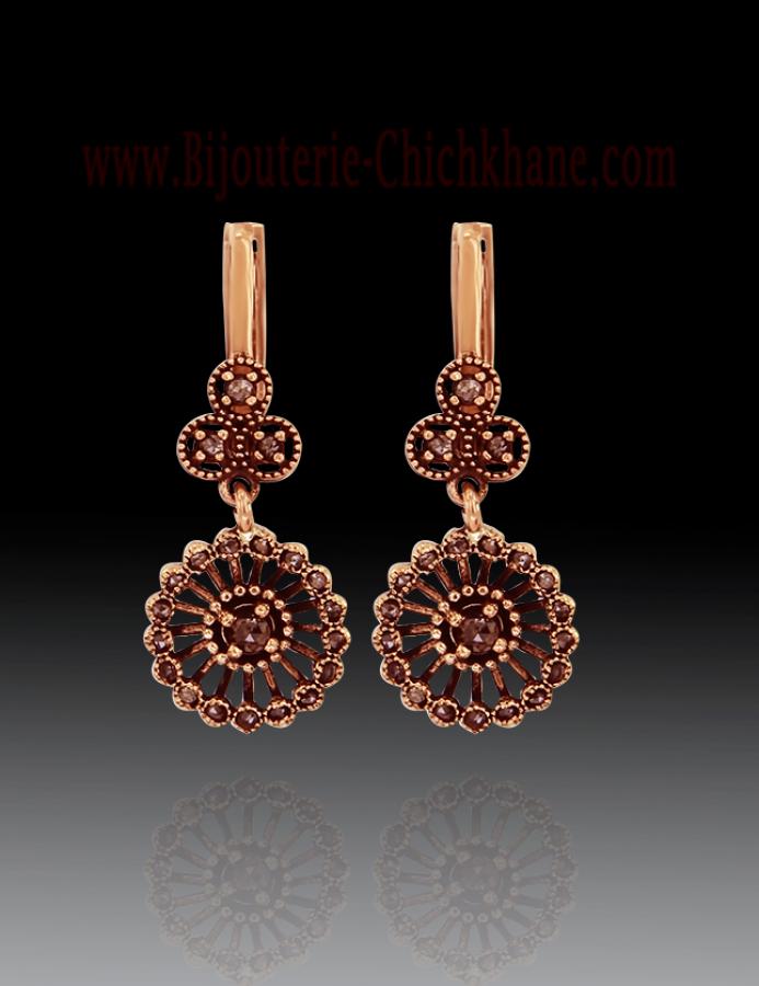 Bijoux en ligne Boucles D'oreilles Diamants Rose ''Chichkhane'' 60051