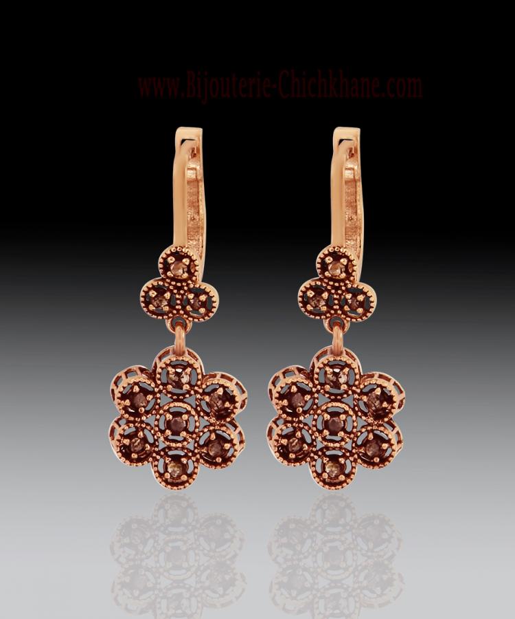 Bijoux en ligne Boucles D'oreilles Diamants Rose ''Chichkhane'' 60052