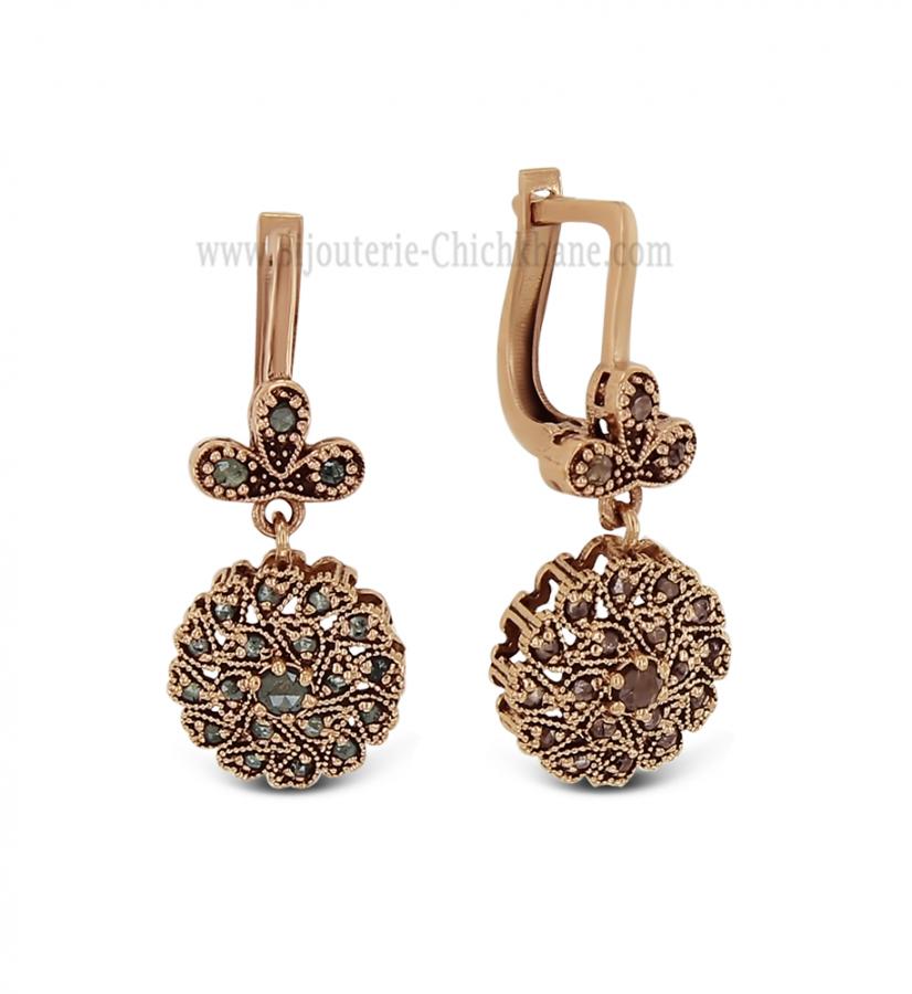 Bijoux en ligne Boucles D'oreilles Diamants Rose ''Chichkhane'' 61917