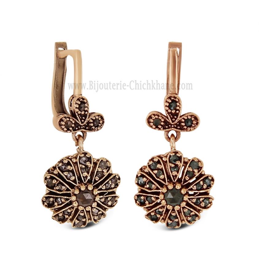 Bijoux en ligne Boucles D'oreilles Diamants Rose ''Chichkhane'' 61918