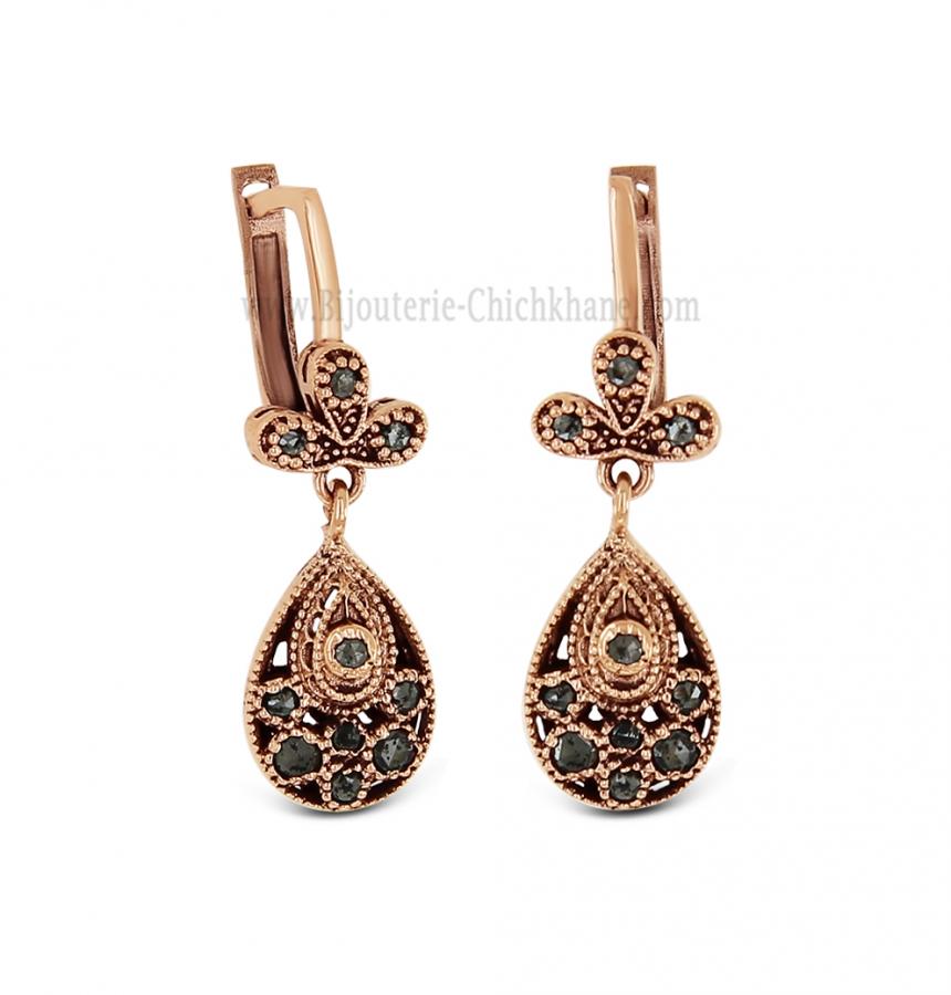 Bijoux en ligne Boucles D'oreilles Diamants Rose ''Chichkhane'' 61968