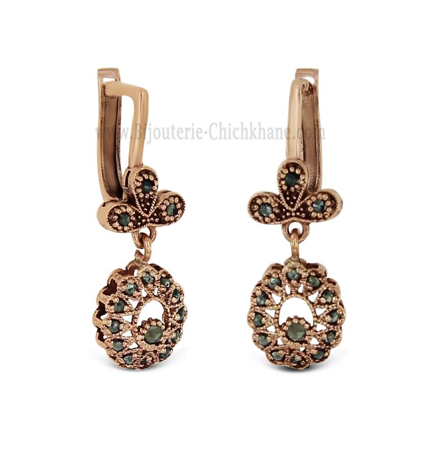 Bijoux en ligne Boucles D'oreilles Diamants Rose ''Chichkhane'' 61989