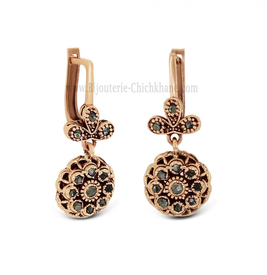 Bijoux en ligne Boucles D'oreilles Diamants Rose ''Chichkhane'' 62003
