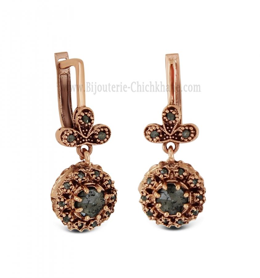 Bijoux en ligne Boucles D'oreilles Diamants Rose ''Chichkhane'' 62008