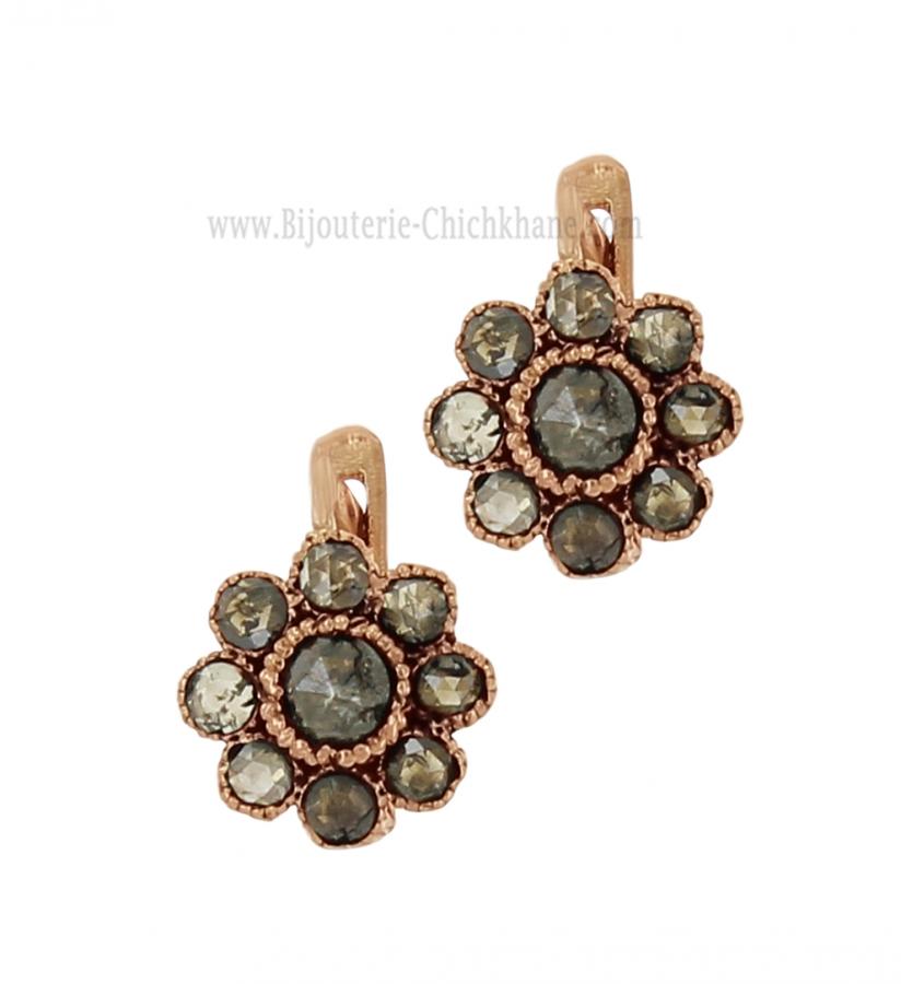 Bijoux en ligne Boucles D'oreilles Diamants Rose ''Chichkhane'' 62103