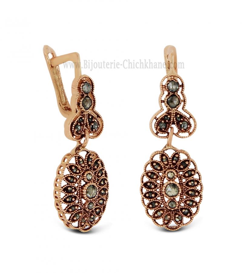 Bijoux en ligne Boucles D'oreilles Diamants Rose ''Chichkhane'' 62120