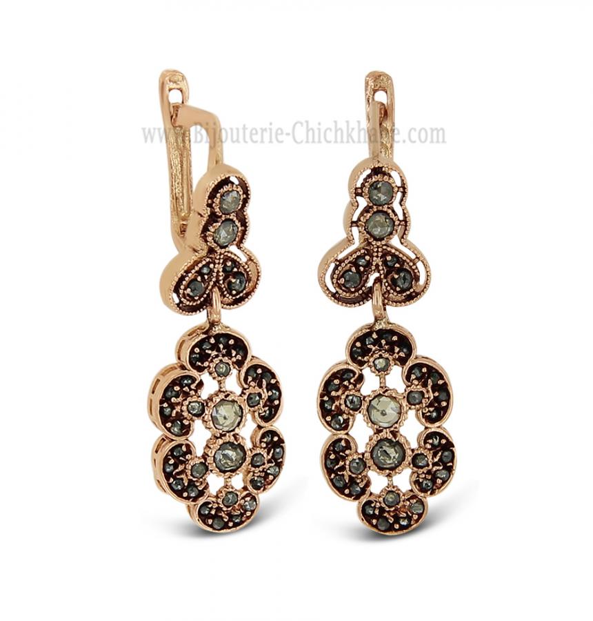 Bijoux en ligne Boucles D'oreilles Diamants Rose ''Chichkhane'' 62121