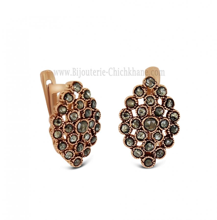 Bijoux en ligne Boucles D'oreilles Diamants Rose ''Chichkhane'' 62138