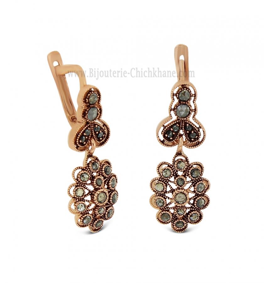 Bijoux en ligne Boucles D'oreilles Diamants Rose ''Chichkhane'' 62226