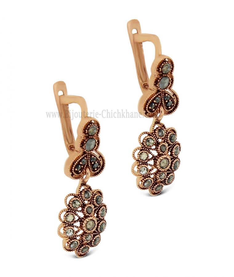 Bijoux en ligne Boucles D'oreilles Diamants Rose ''Chichkhane'' 62226