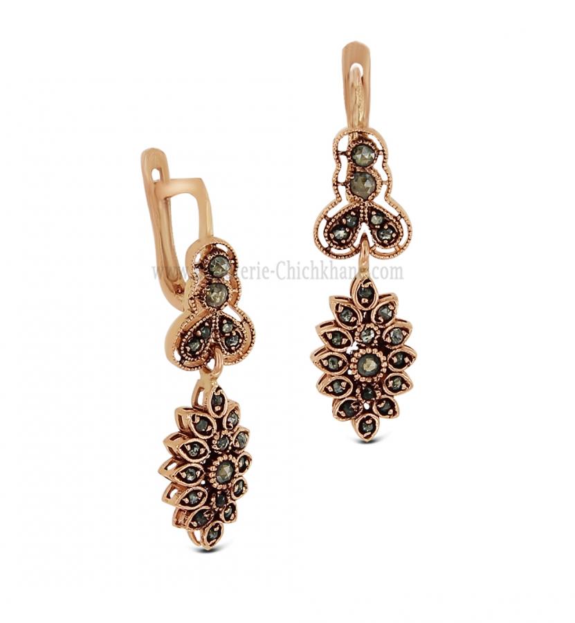 Bijoux en ligne Boucles D'oreilles Diamants Rose ''Chichkhane'' 62229