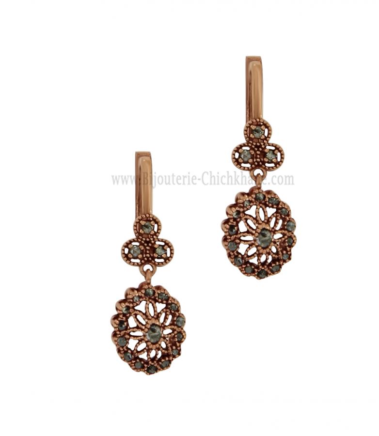 Bijoux en ligne Boucles D'oreilles Diamants Rose ''Chichkhane'' 62736