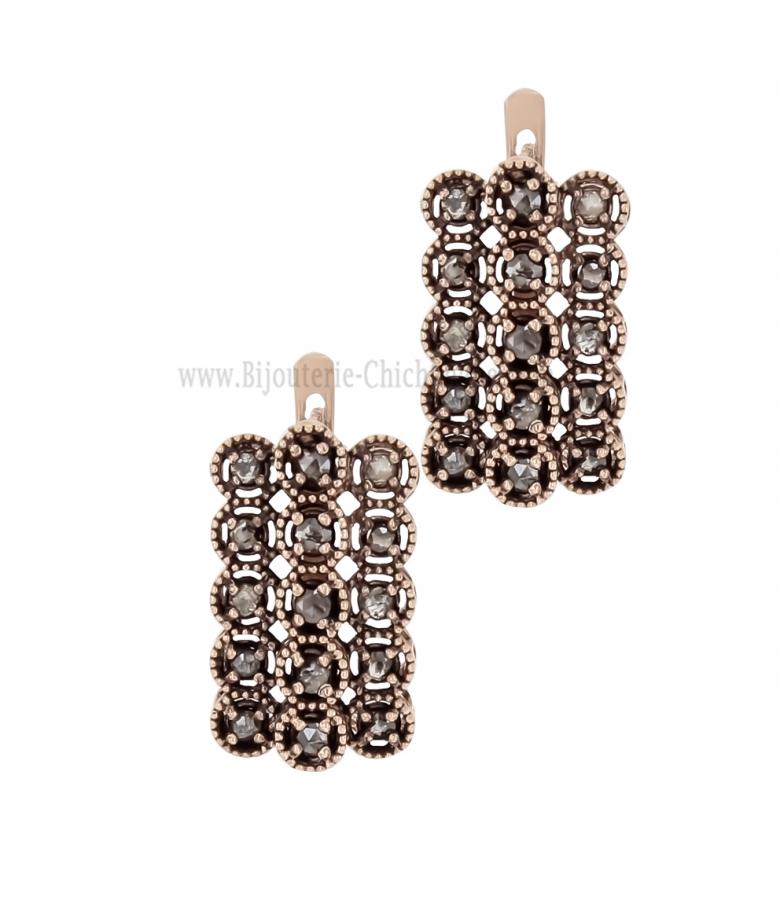 Bijoux en ligne Boucles D'oreilles Diamants Rose ''Chichkhane'' 64116