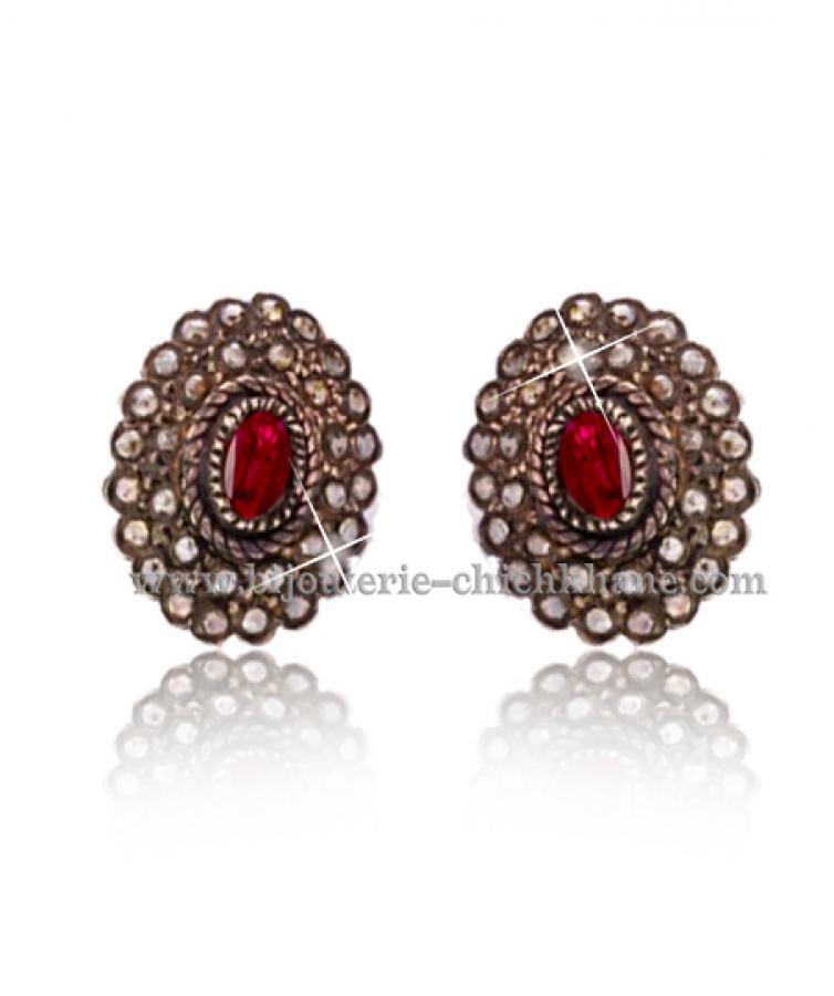 Bijoux en ligne Boucles D'oreilles Diamants Rose ''Chichkhane'' 30414