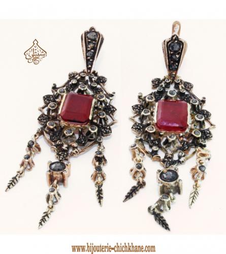 Bijoux en ligne Boucles D'oreilles Diamants Rose ''Chichkhane'' 24449